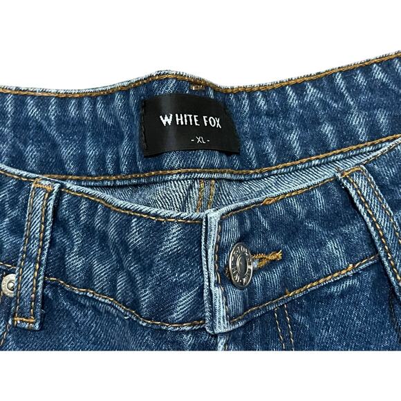 White Fox Bella Denim Shorts Dark Blue XL - Picture 5 of 6